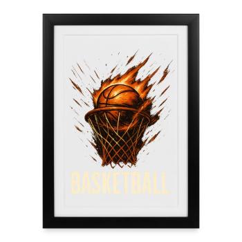 Fire Basket Basketball Power - Framed poster (27 × 37 cm) - black - Front