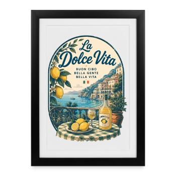 La Dolce Vita am Mittelmeer - Gerahmtes Poster (27 × 37 cm) - Schwarz - Vorne