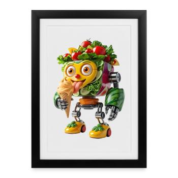 Veggie Robot Sweet Treat Buddy - Framed poster (27 × 37 cm) - black - Front