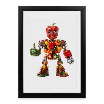 Pepper Bot Veggie Power - Framed poster (27 × 37 cm) - black - Front