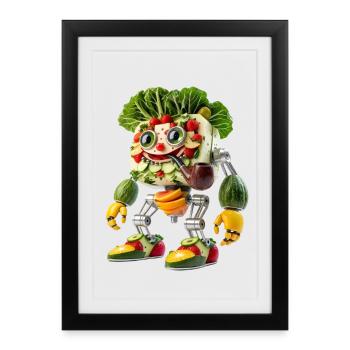 Kooky Veggie Robot Fruit Mash - Framed poster (27 × 37 cm) - black - Front