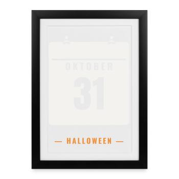October 31 Calendar Halloween Date Spooky Horror - Framed poster (27 × 37 cm) - black - Front
