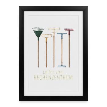 Rechenzentrum IT EDV Nerd Computer Shirt Geschenk - Gerahmtes Poster (27 × 37 cm) - Schwarz - Vorne