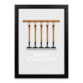 Rechenzentrum Gärtner Garten Gartenarbeit - Gerahmtes Poster (27 × 37 cm) - Schwarz - Vorne