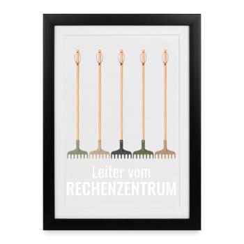 Gärtner Garten, Leiter vom Rechenzentrum Admin EDV - Gerahmtes Poster (27 × 37 cm) - Schwarz - Vorne