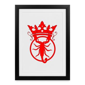 Royal Scorpion in Crown - Framed poster (27 × 37 cm) - black - Front