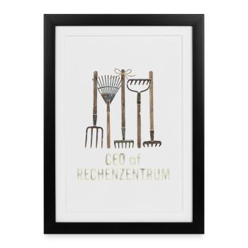Rechenzentrum Gärtner Garten Gartenarbeit - Gerahmtes Poster (27 × 37 cm) - Schwarz - Vorne