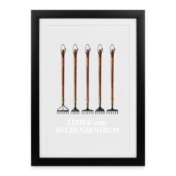 Leiter Vom Rechenzentrum Gartenarbeit Gärtner - Gerahmtes Poster (27 × 37 cm) - Schwarz - Vorne