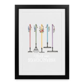 Rechenzentrum Informatik Garten Rechen Gärtner - Gerahmtes Poster (27 × 37 cm) - Schwarz - Vorne