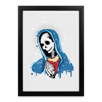 La Vierge Marie prie - Affiche encadrée (27 × 37 cm) - noir - Devant