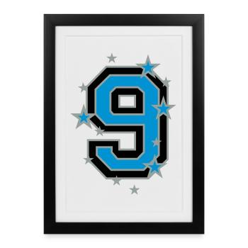 The number 9 - Framed poster (27 × 37 cm) - black - Front