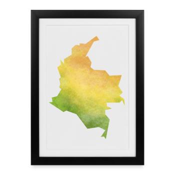 Colombia - Framed poster (27 × 37 cm) - black - Front