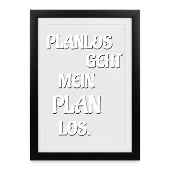 PLANLOS VA MON PLAN LOS - Affiche encadrée (27 × 37 cm) - noir - Devant