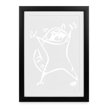 Raton laveur - raton laveur - Affiche encadrée (27 × 37 cm) - noir - Devant