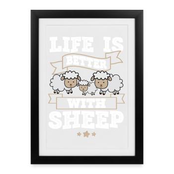 Mouton - Affiche encadrée (27 × 37 cm) - noir - Devant