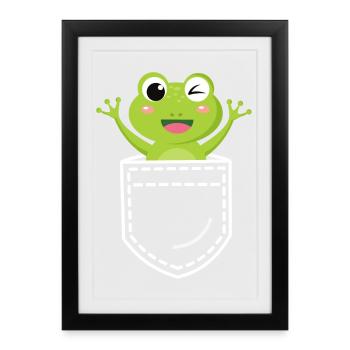 Frog Frogs - Framed poster (27 × 37 cm) - black - Front