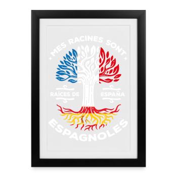 My roots are Spanish Tree France Spain - Framed poster (27 × 37 cm) - black - Front