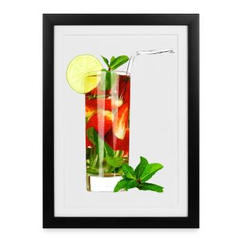 Été Boisson fraîche Fête Célébration Anniversaire - Affiche encadrée (27 × 37 cm) - noir - Devant