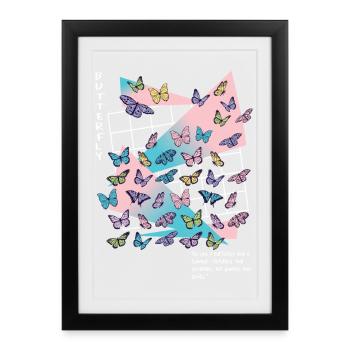 Soyez comme un papillon - Affiche encadrée (27 × 37 cm) - noir - Devant