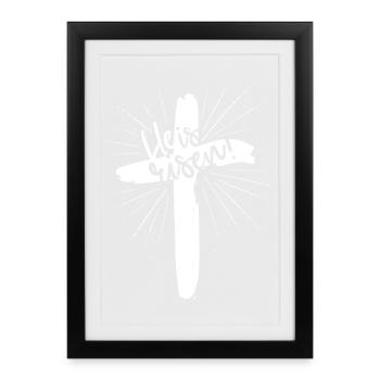 He is risen - Framed poster (27 × 37 cm) - black - Front
