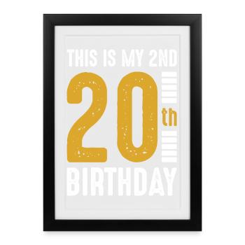20e anniversaire Or Audacieux - Affiche encadrée (27 × 37 cm) - noir - Devant