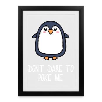 Antarctique Animal Mignon Pingouin Seabird Déclaration - Affiche encadrée (27 × 37 cm) - noir - Devant