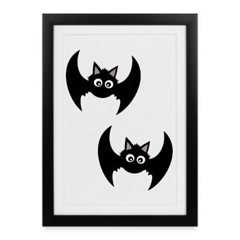 T-shirt d’Halloween Bat Spooky Cute Shirt - Affiche encadrée (27 × 37 cm) - noir - Devant