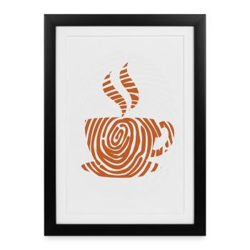 Buveur de café Tasse de café Café au lait - Affiche encadrée (27 × 37 cm) - noir - Devant