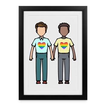 LGBT Same-sex marriage Heart sexuality - Framed poster (27 × 37 cm) - black - Front