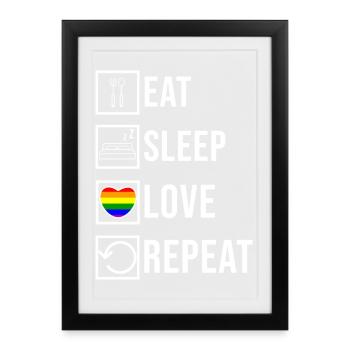 Lgbt Heart Love Lesbian Transgender Statement - Framed poster (27 × 37 cm) - black - Front