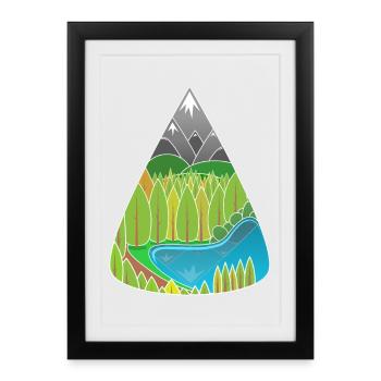 Alps Mountain Lake Forest Magic - Framed poster (27 × 37 cm) - black - Front