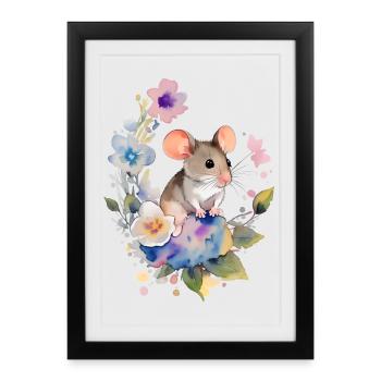 Petite souris - Affiche encadrée (27 × 37 cm) - noir - Devant