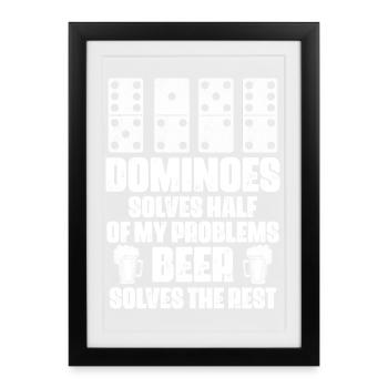 Conception de jeux Domino - Affiche encadrée (27 × 37 cm) - noir - Devant