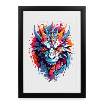 Cool Dragon - Affiche encadrée (27 × 37 cm) - noir - Devant