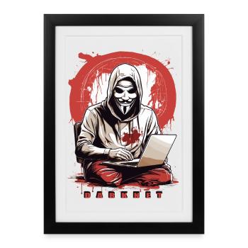 Anonymous Hacker - Framed poster (27 × 37 cm) - black - Front