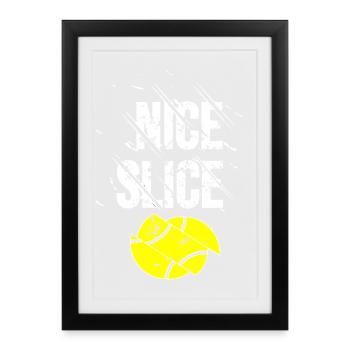 Nice Slice Tennis Shirt Winner Tennisball light - Framed poster (27 × 37 cm) - black - Front