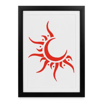 Red Sun and Moon - Framed poster (27 × 37 cm) - black - Front