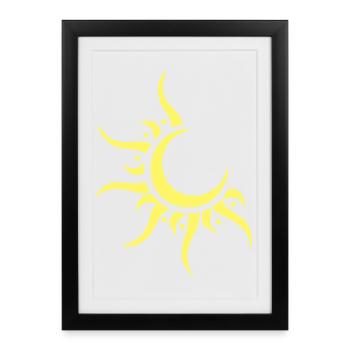Soleil et lune - Affiche encadrée (27 × 37 cm) - noir - Devant