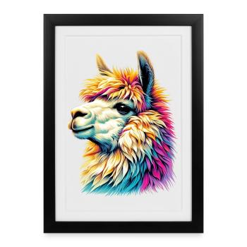 Alpaga - Affiche encadrée (27 × 37 cm) - noir - Devant