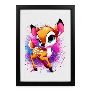Faon - Affiche encadrée (27 × 37 cm) - noir - Devant