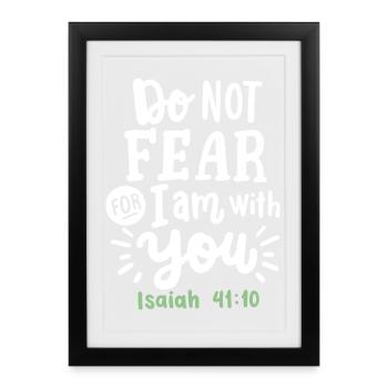 Christlicher Glaube Bibelvers - Gerahmtes Poster (27 × 37 cm) - Schwarz - Vorne