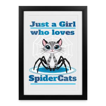 Chat araignées mignonnes - Affiche encadrée (27 × 37 cm) - noir - Devant