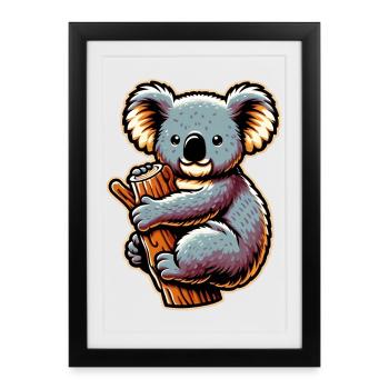 Koala - Affiche encadrée (27 × 37 cm) - noir - Devant