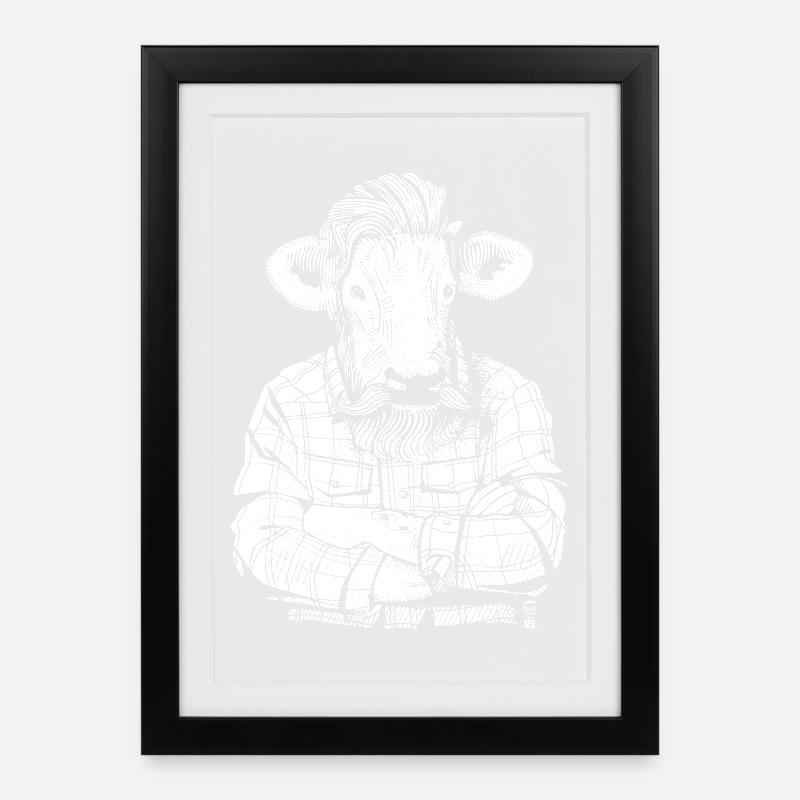 Mister Beef (white version) - Framed poster (27 × 37 cm) - black