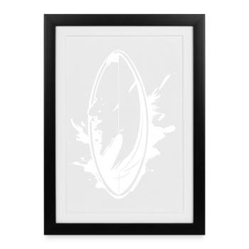 Surfboard Graffiti - Framed poster (27 × 37 cm) - black - Front