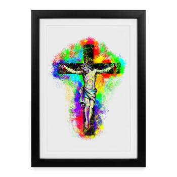 Jesus Christ Cross - Framed poster (27 × 37 cm) - black - Front