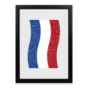 drapeau néerlandais vintage - Affiche encadrée (27 × 37 cm) - noir - Devant