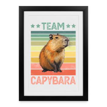Capybara Wasserschwein - Framed poster (27 × 37 cm) - black - Front