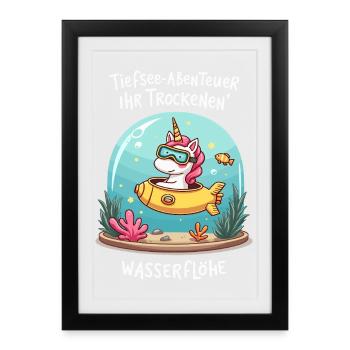 Aquarium Licorne - Affiche encadrée (27 × 37 cm) - noir - Devant