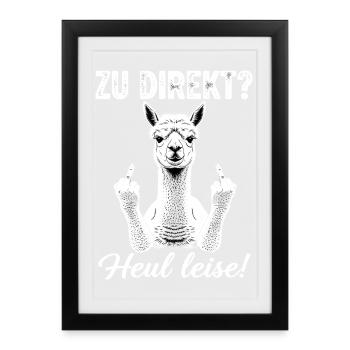 Annonce directe de l’alpaga - Affiche encadrée (27 × 37 cm) - noir - Devant